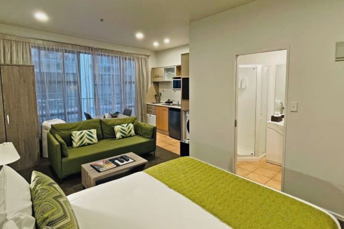 Desk, blackout drapes, iron/ironing board, WiFi (free)