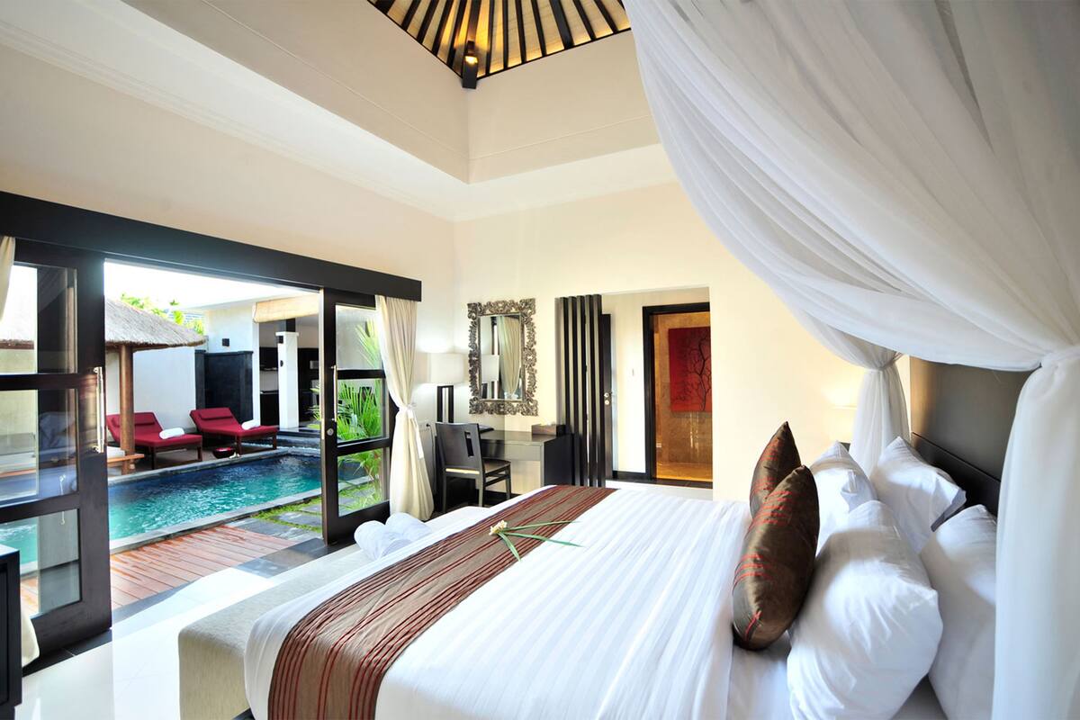 Vila, 1 kamar tidur, kolam renang pribadi | Minibar, brankas, meja kerja, dan setrika/meja setrika