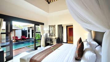 Villa, 1 Bedroom, Private Pool | Minibar, in-room safe, desk, iron/ironing board