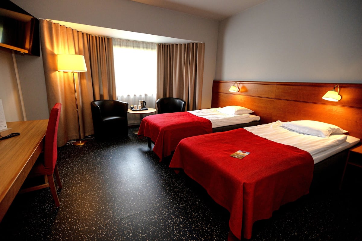 Blackout curtains, iron/ironing board, free WiFi, bed sheets