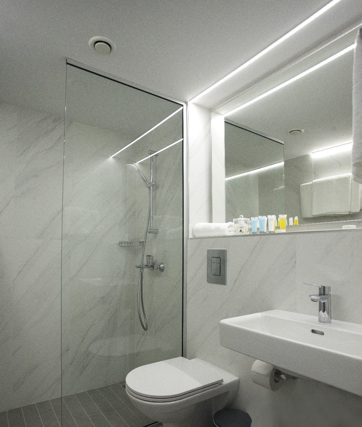 free toiletries, hair dryer, towels