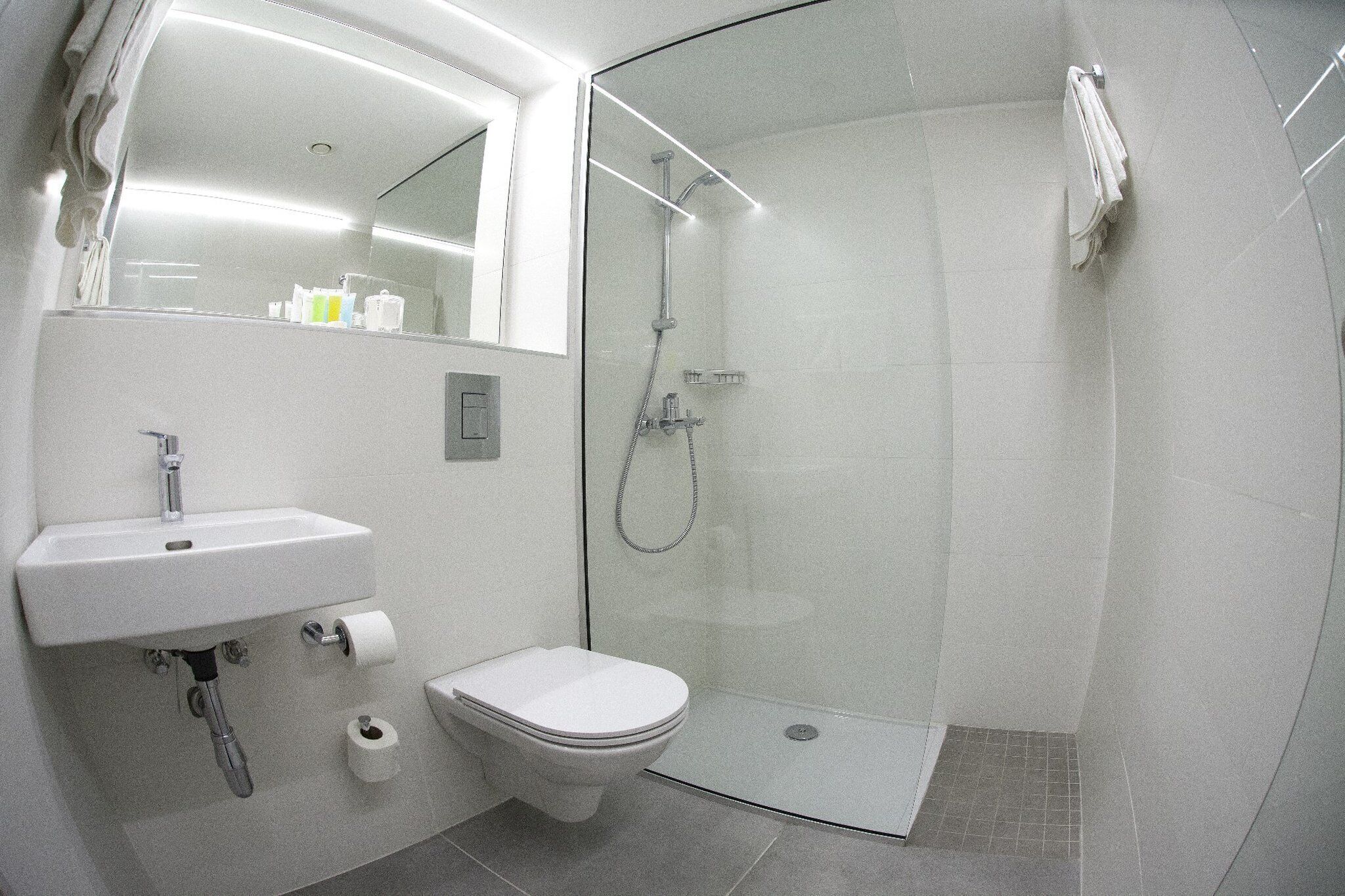 free toiletries, hair dryer, towels