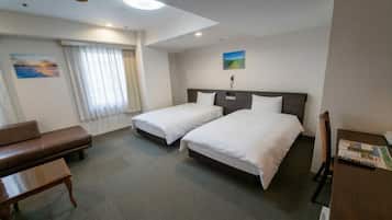 Premium bedding, down duvets, desk, laptop workspace