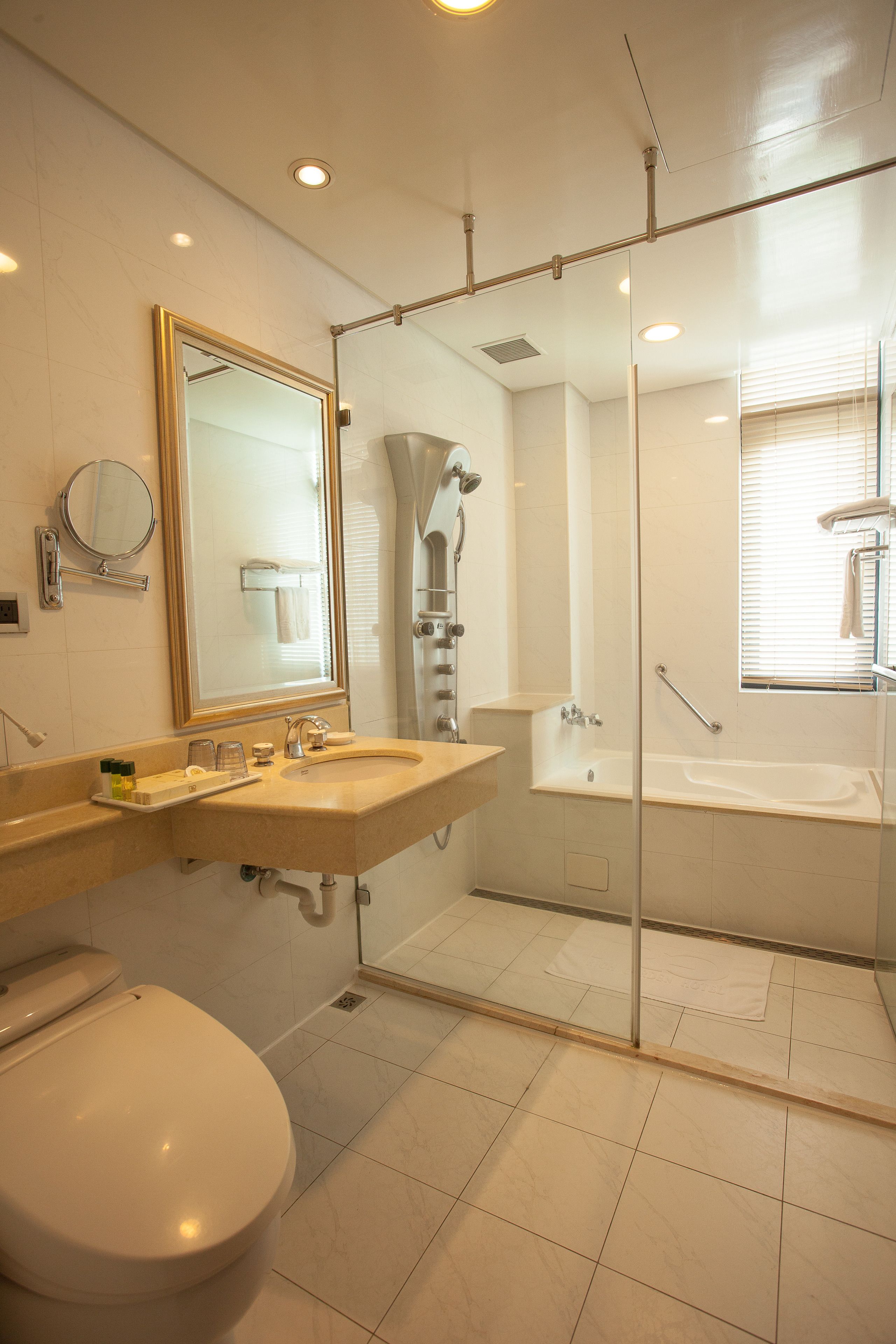 Hair dryer, slippers, electronic bidet, soap