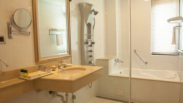 Hair dryer, slippers, electronic bidet, soap