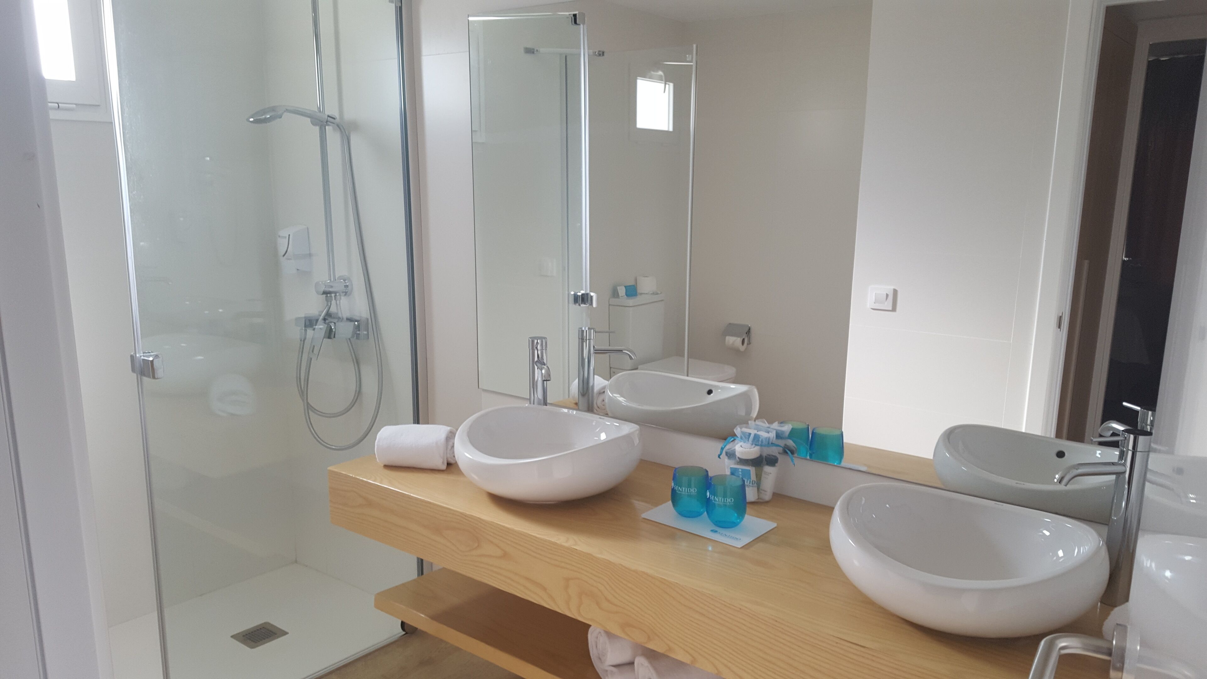 free toiletries, hair dryer, towels