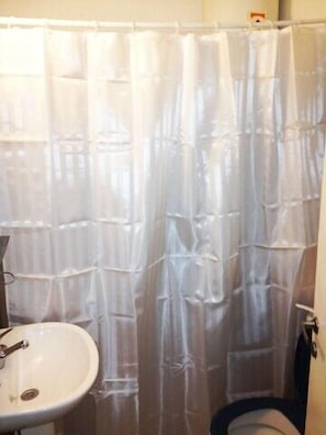 Shower, free toiletries, bidet, soap