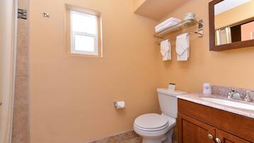 Free toiletries, hair dryer, towels