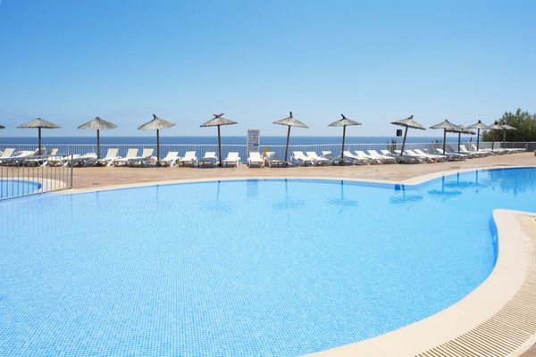 Outdoor pool, open 10:00 AM to 6:00 PM, pool umbrellas, sun loungers