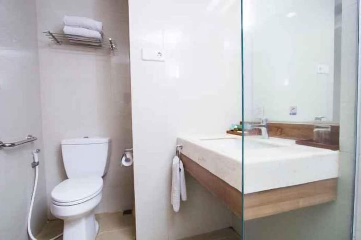 Free toiletries, hair dryer, towels