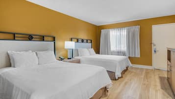 Individually furnished, desk, laptop workspace, iron/ironing board