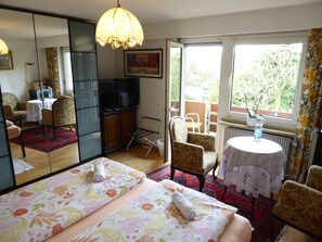 Double Room, Shared Bathroom (Balcony) | Free minibar items, in-room safe, individually decorated