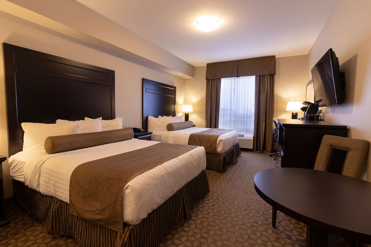 kanata superior double queen | premium bedding, pillow-top beds, desk, soundproofing