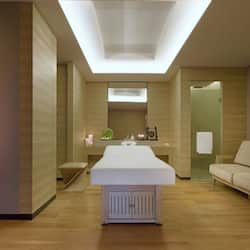Sauna, steam room, hydrotherapy, facials, 5 treatment rooms, massages