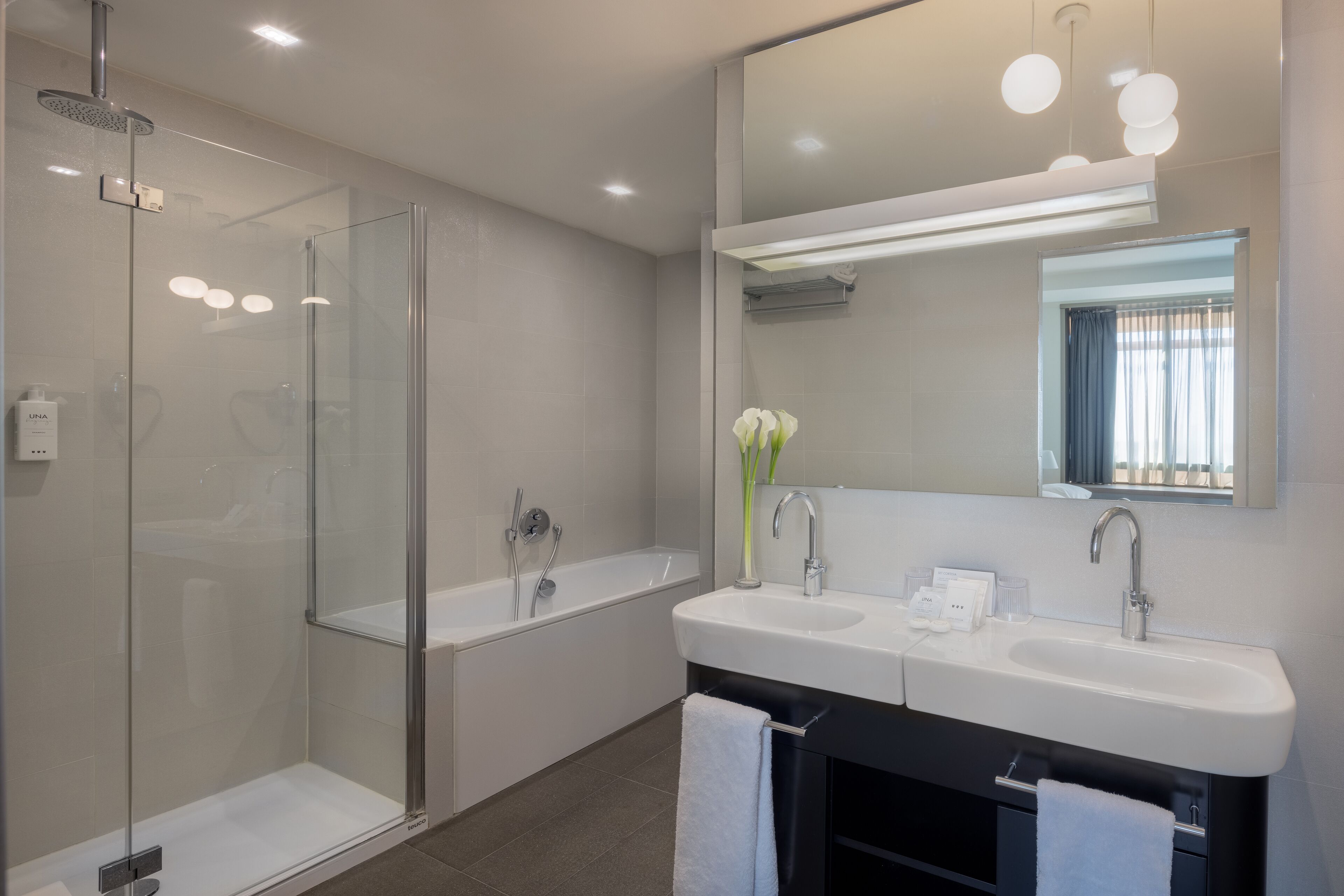 free toiletries, hair dryer, towels