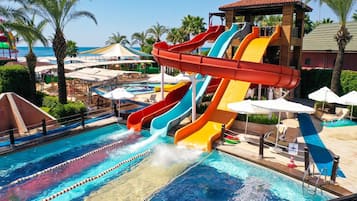 Indoor pool, 3 outdoor pools, open 6:00 AM to 8:00 PM, pool umbrellas