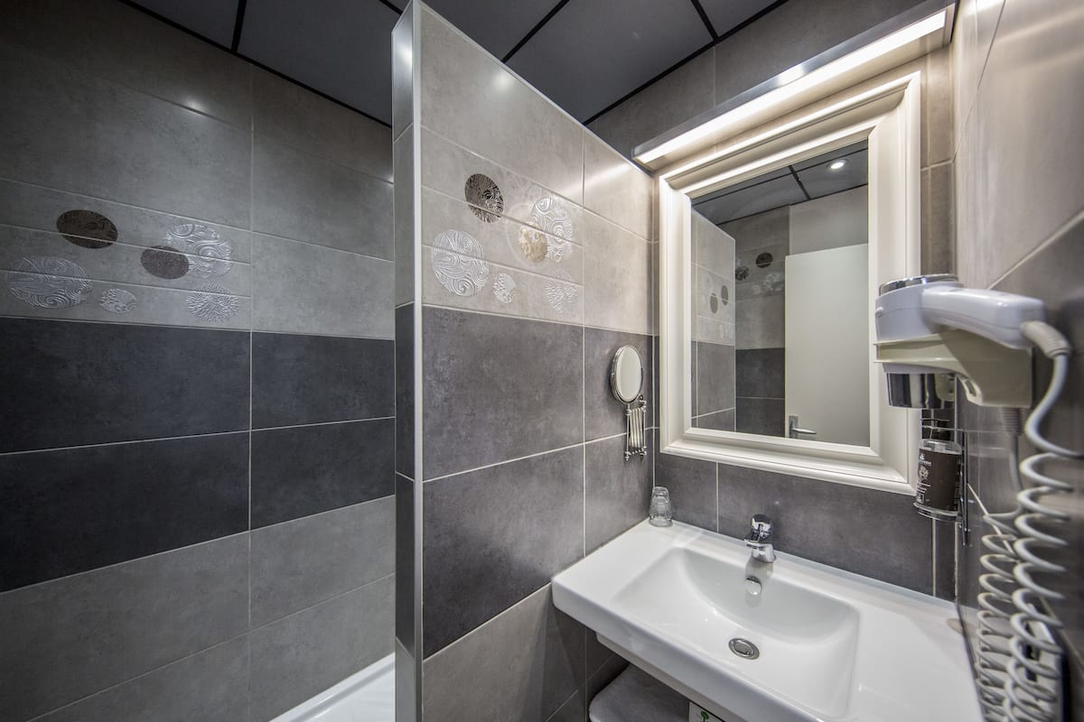 Free toiletries, hair dryer, towels, soap