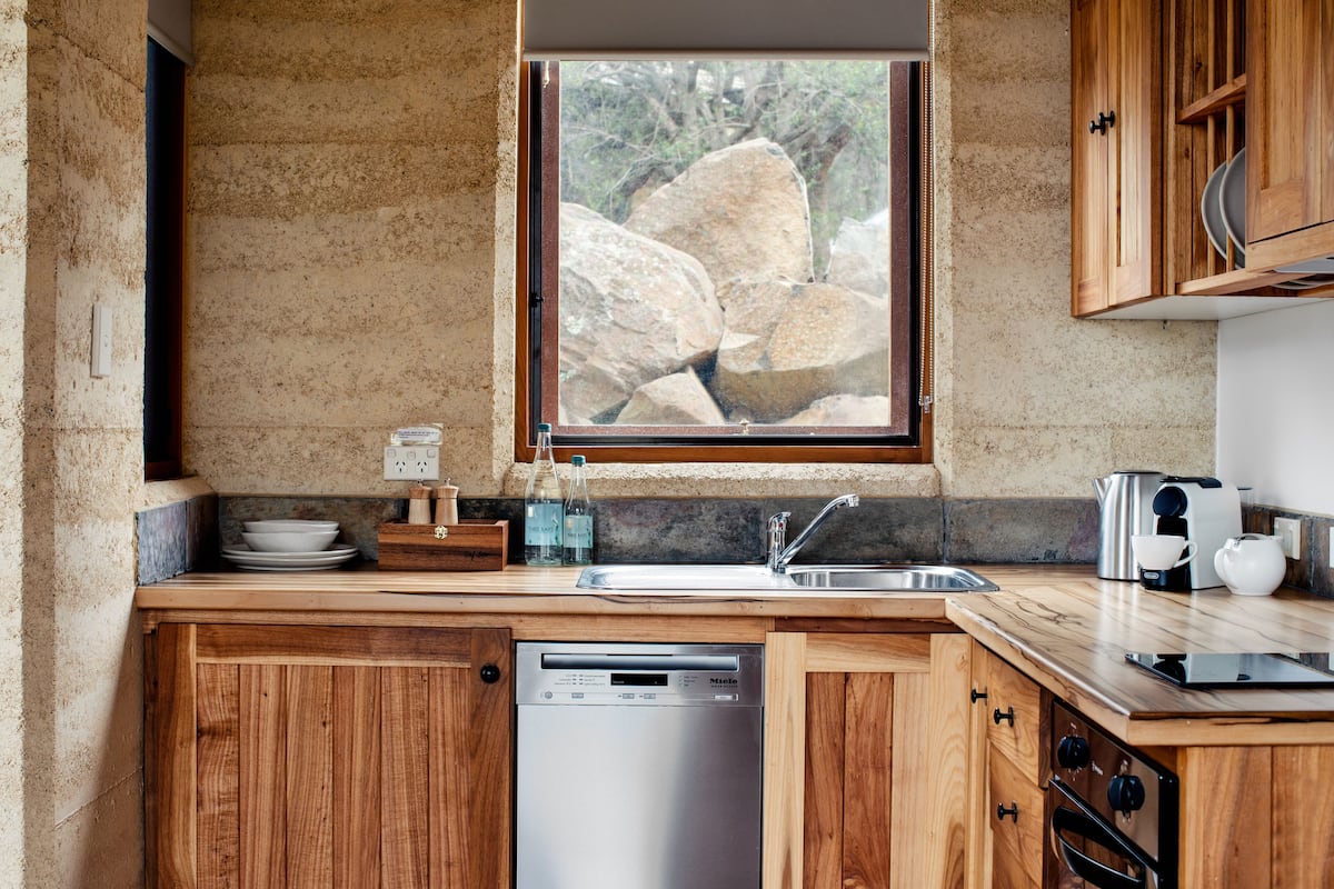 premium spa studio cottage. | private kitchen | coffee/tea maker, electric kettle, eco-friendly cleaning products