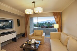 Suite (King) | Oppholdsområde | En 24-tommers LED-TV med Parabol-TV samt TV og leker