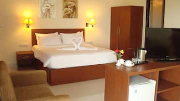 In-room safe, desk, blackout curtains, iron/ironing board