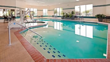 Indoor pool, open 6:00 AM to 11:00 PM, sun loungers