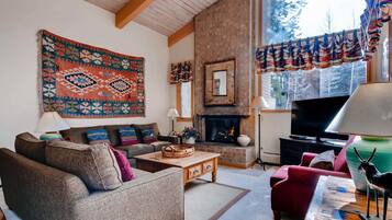 Apartment, 2 Bedrooms | Living area | TV, fireplace, DVD player