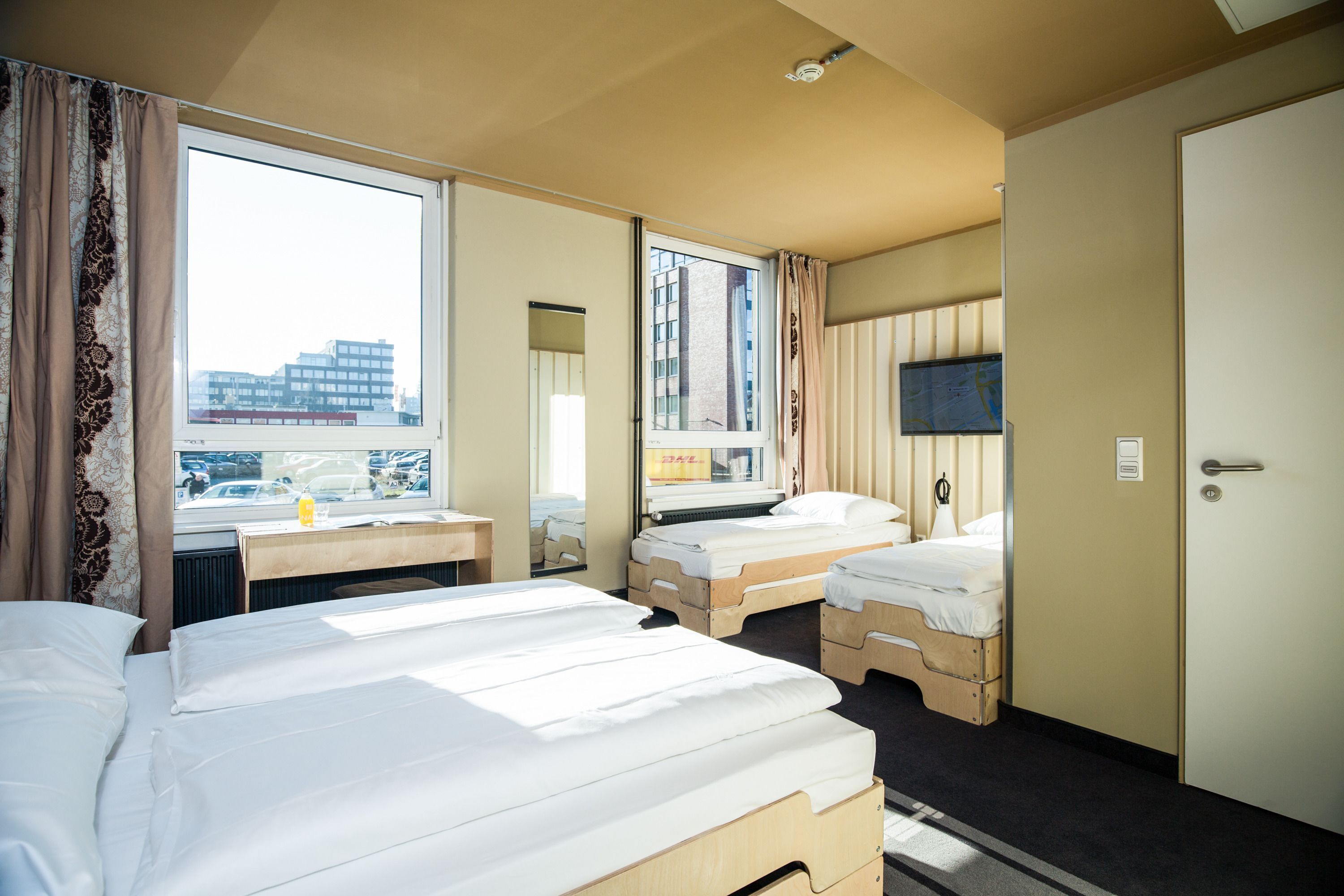 Hypo-allergenic bedding, in-room safe, soundproofing, iron/ironing board