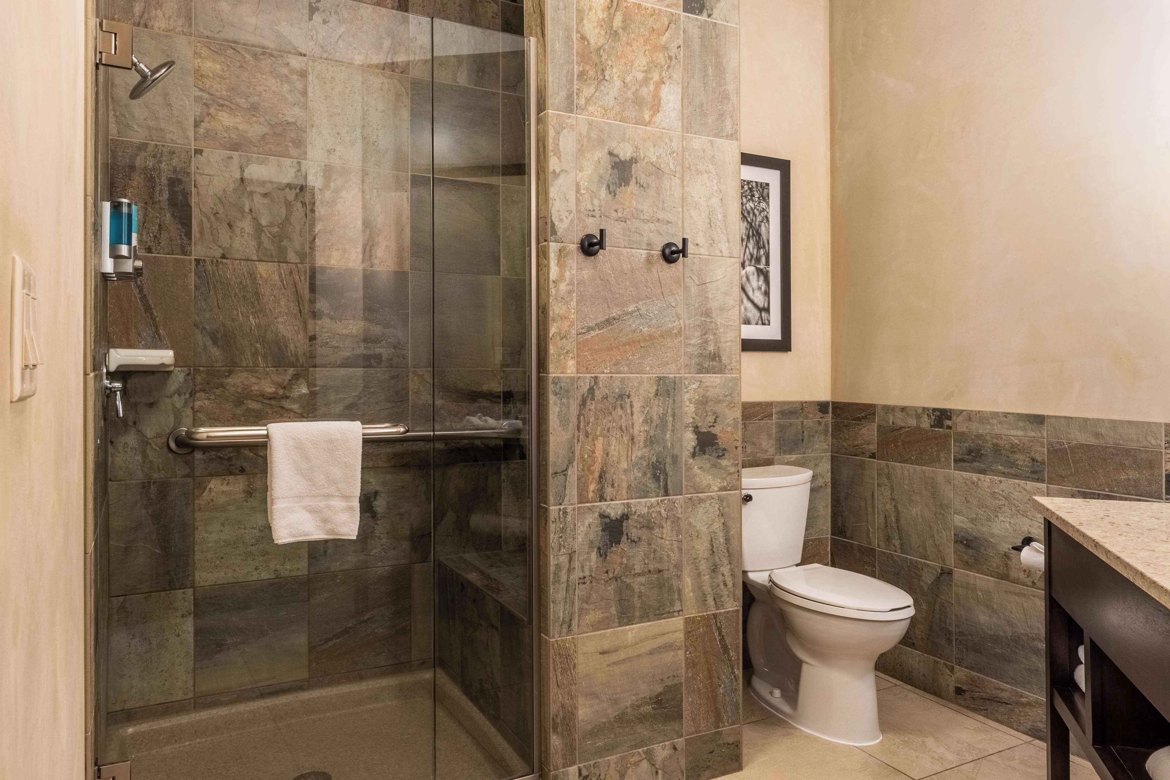 free toiletries, hair dryer, towels