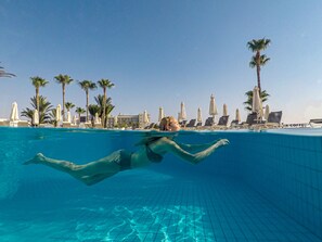Outdoor pool, pool loungers - Infinity Blu - Designed for Adults (Paralimni)
