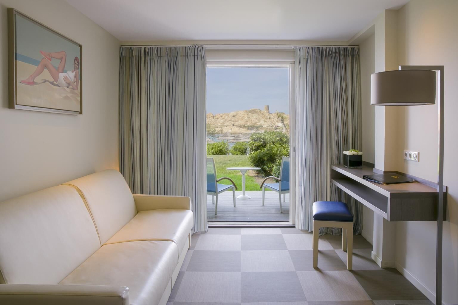 family room, 1 king bed, terrace, sea view (with sofabed) | view from room