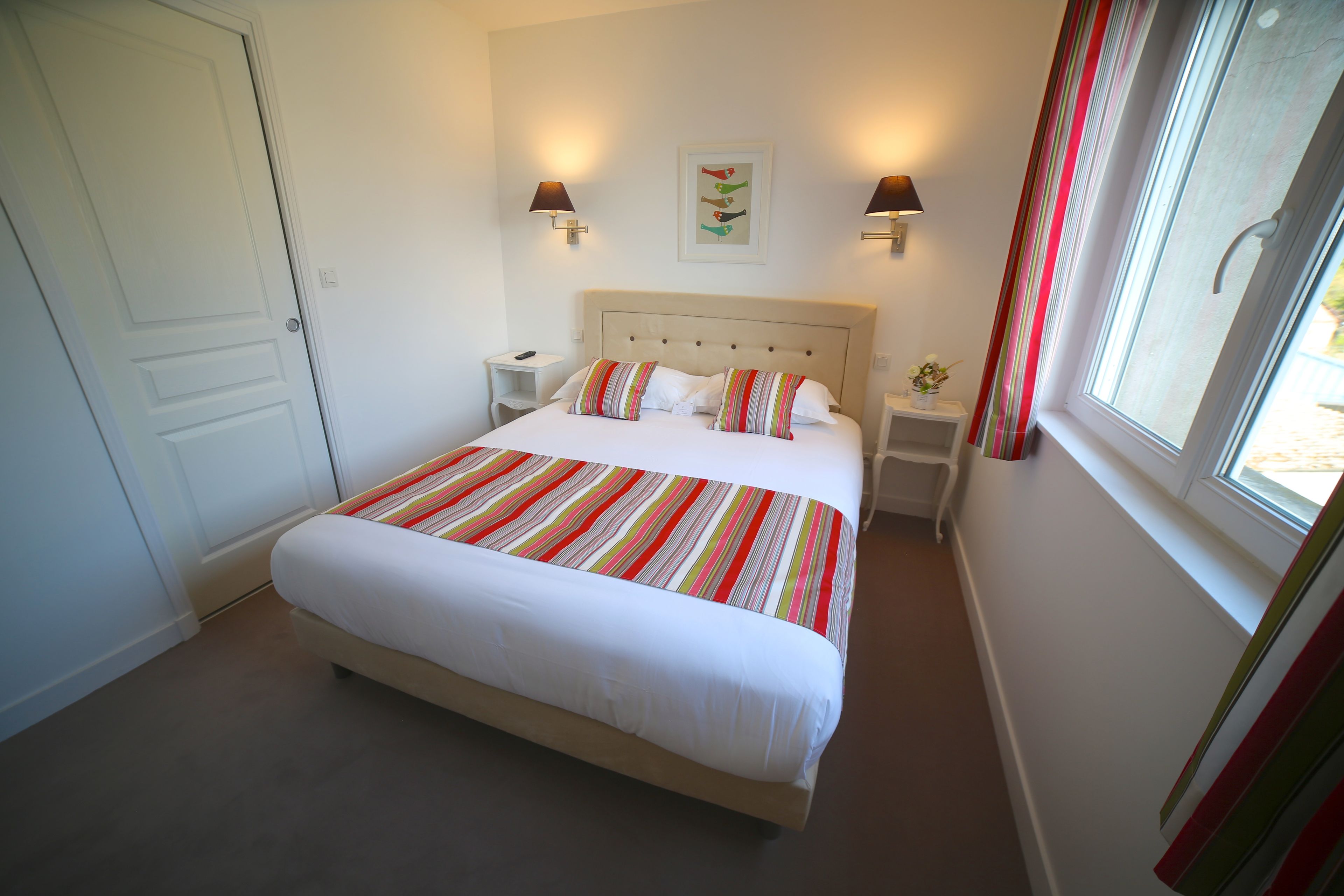 premium bedding, down duvets, individually decorated, desk