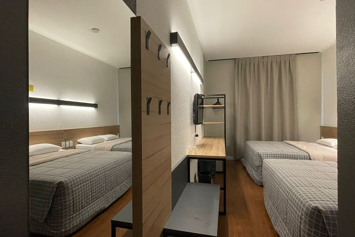 standard room, 2 double beds | minibar, in-room safe, desk, blackout curtains