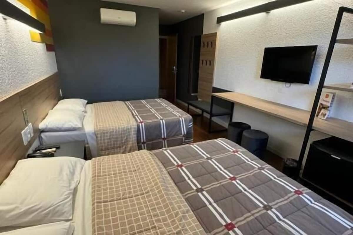 standard room, 2 double beds | 1 bedroom, minibar, in-room safe, desk