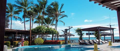 2 outdoor pools, open 10:00 AM to 6:00 PM, pool umbrellas, sun loungers
