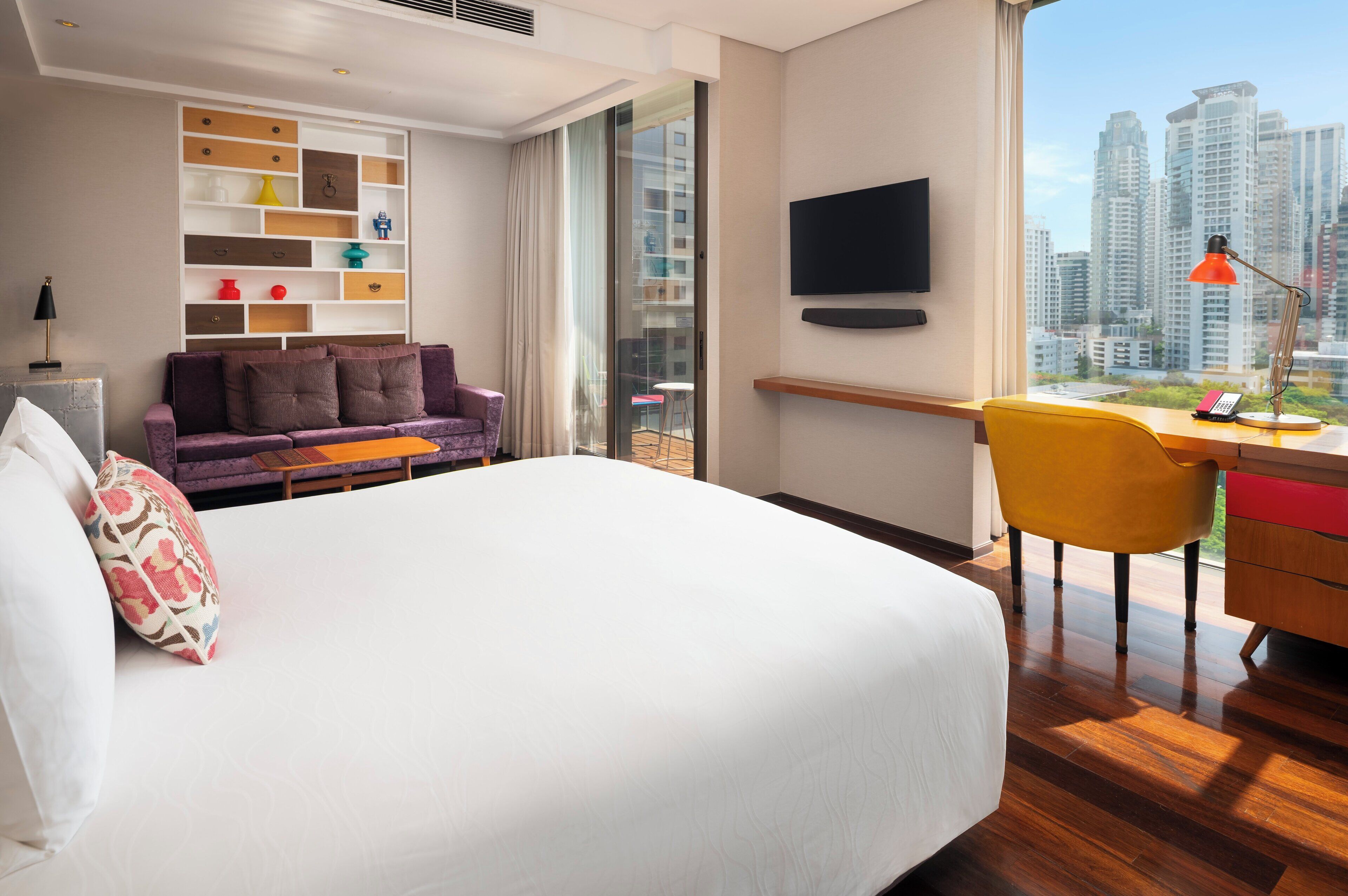 標準客房, 1 張特大雙人床, 花園景觀, 邊間 (Balcony) | 高級寢具、客房內保險箱、獨特裝潢、布置獨特