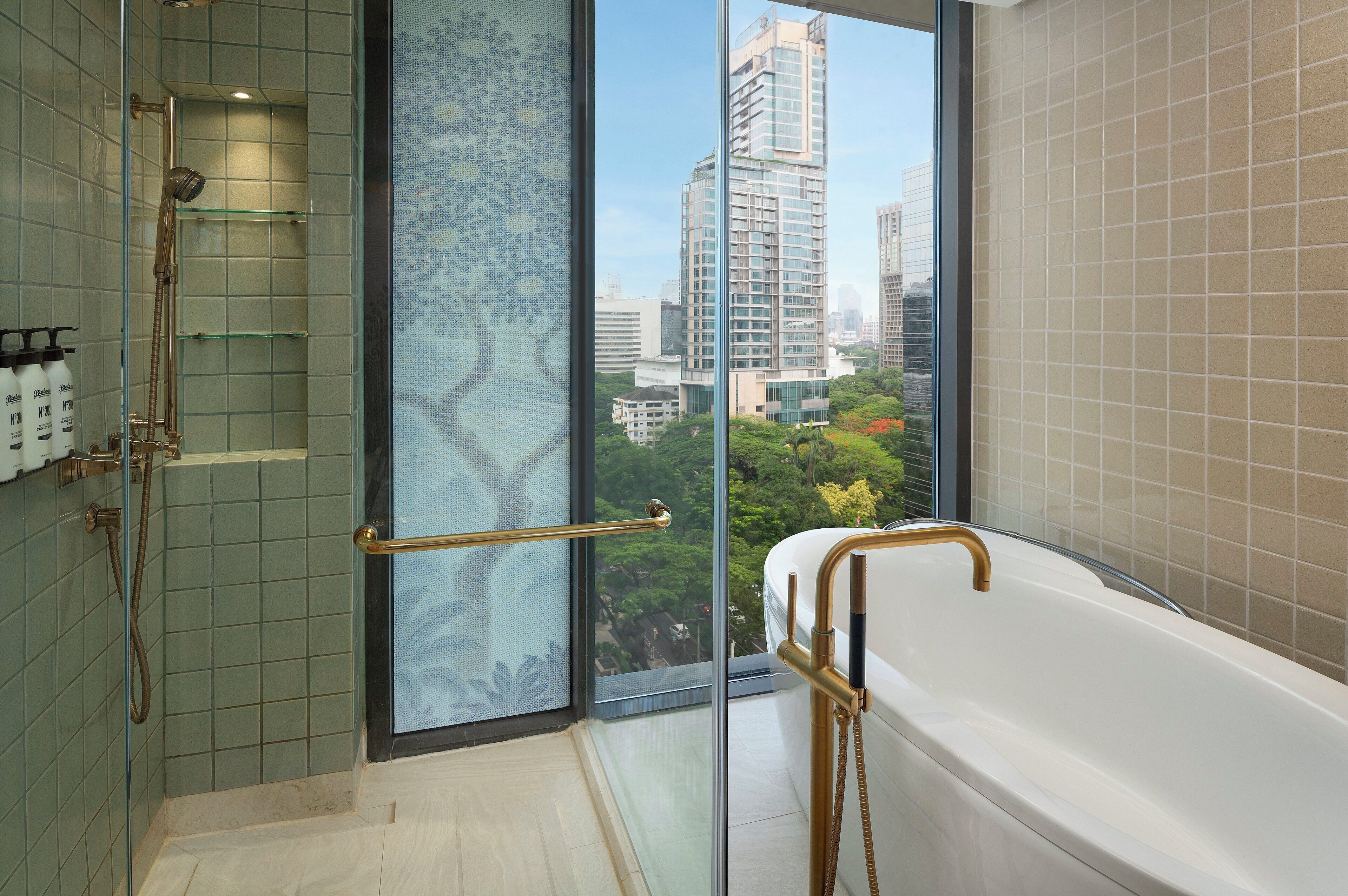 premium room, 1 king bed, balcony, city view | deep-soaking bathtub