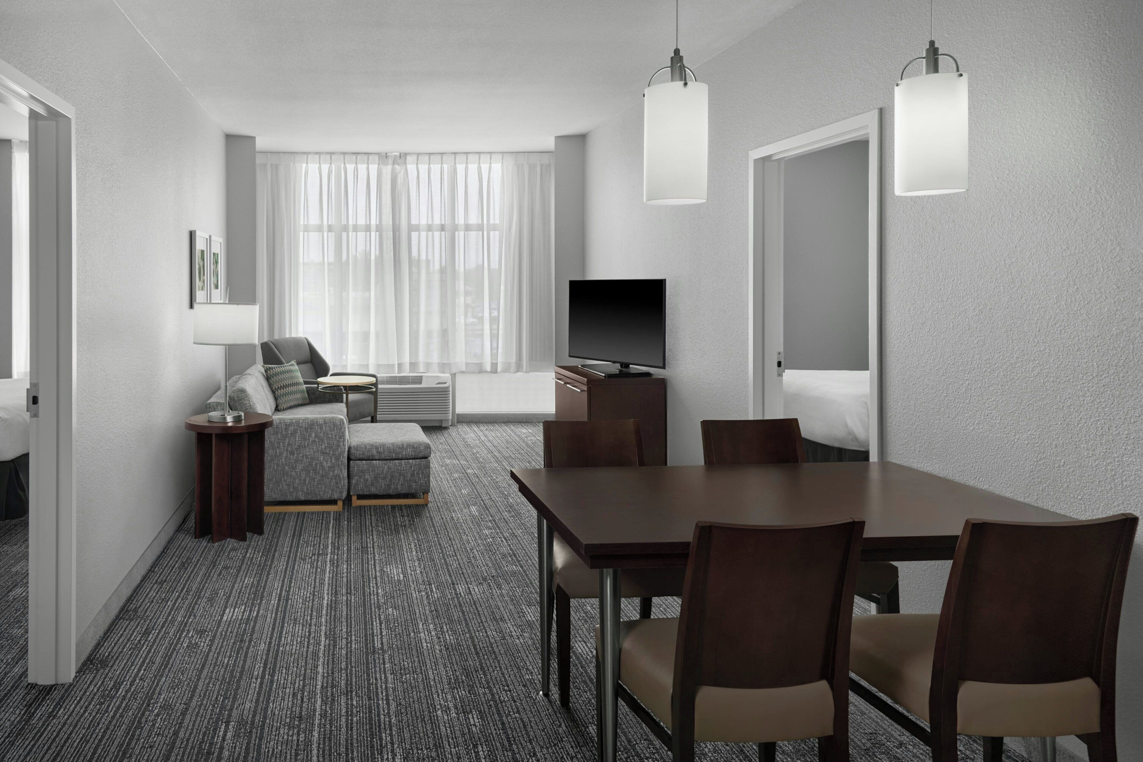 Suite, 2 Bedrooms | Desk, laptop workspace, soundproofing, iron/ironing board