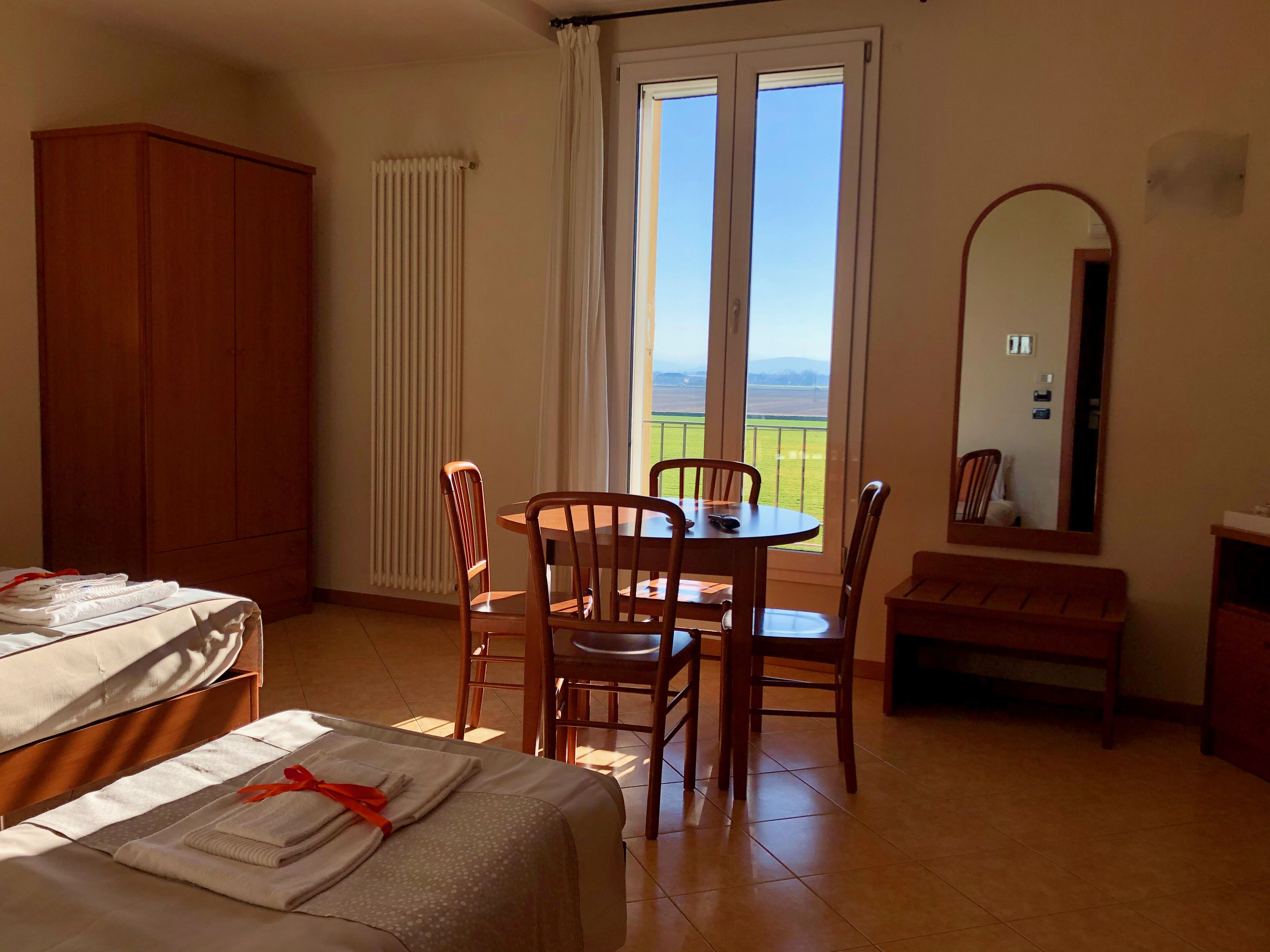 Minibar, laptop workspace, blackout curtains, soundproofing