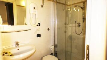 Shower, free toiletries, hair dryer, bathrobes