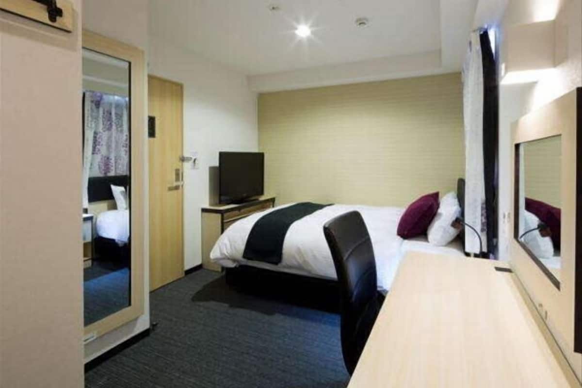 Down comforters, desk, blackout drapes, soundproofing
