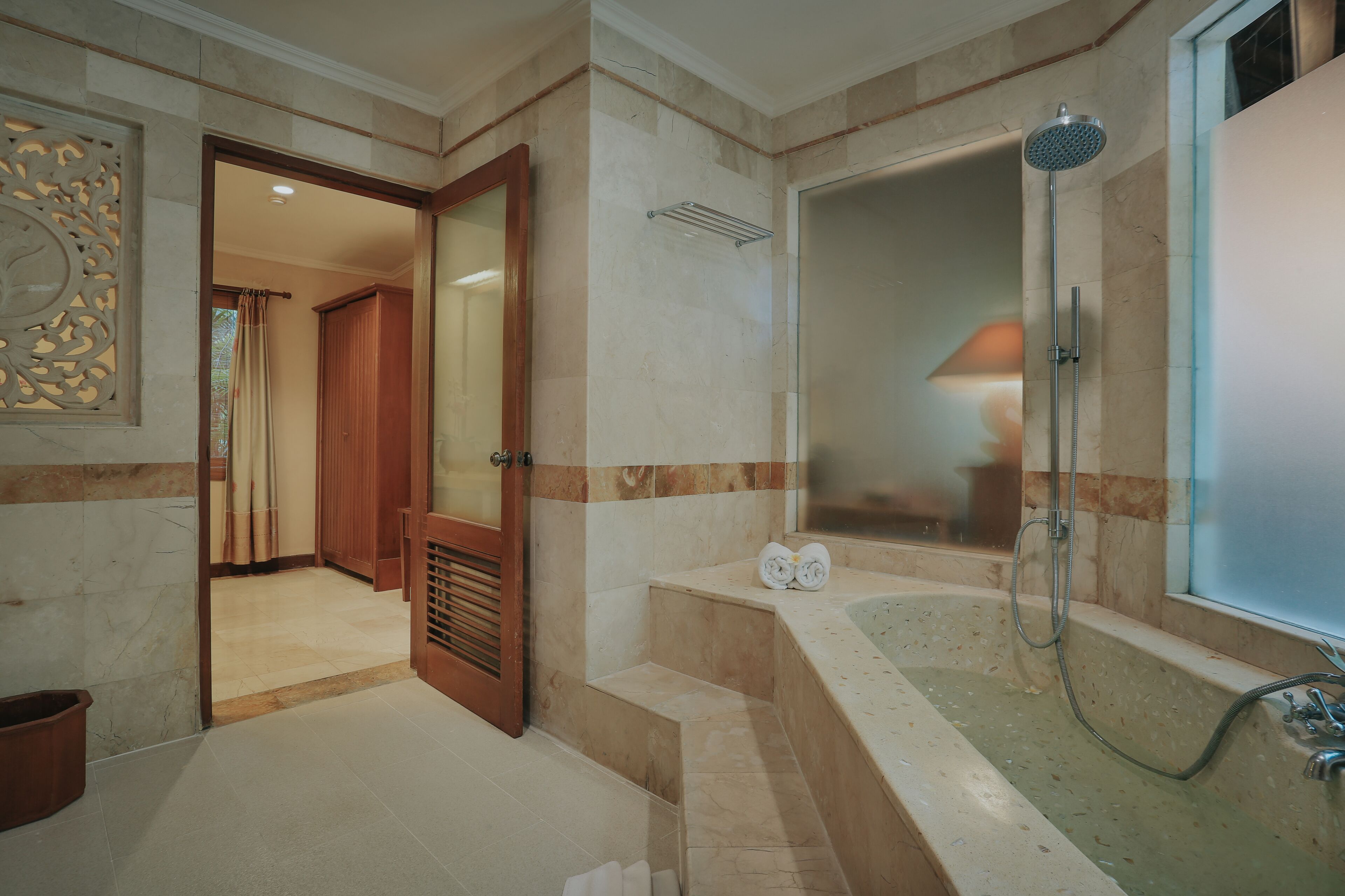 1 bedroom  villa, plunge pool | bathroom | combined shower/bathtub, towels