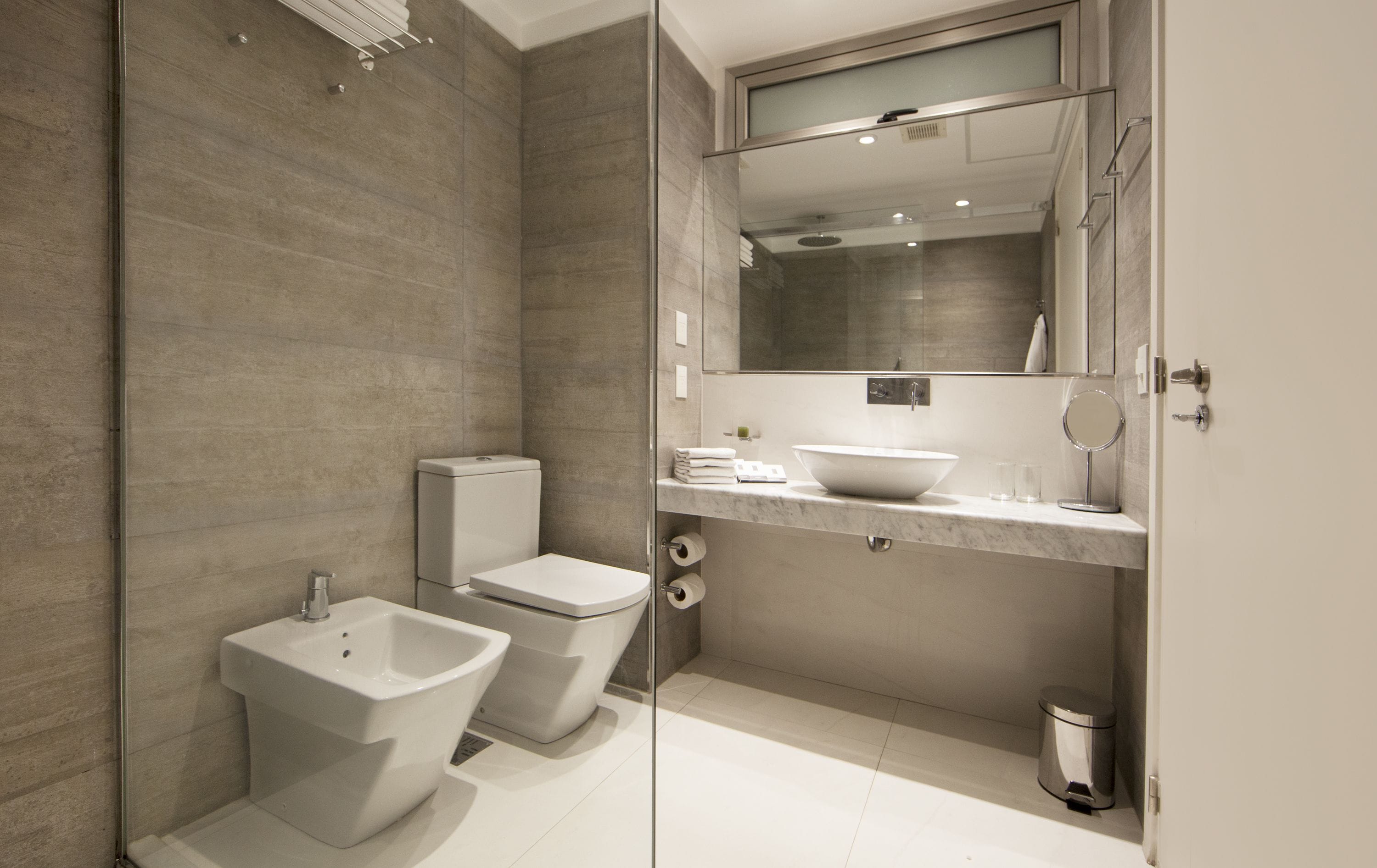 deluxe room | bathroom | designer toiletries, hair dryer, bathrobes, bidet