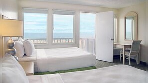 Standard Room, 2 Double Beds, Oceanfront | Free WiFi, bed sheets