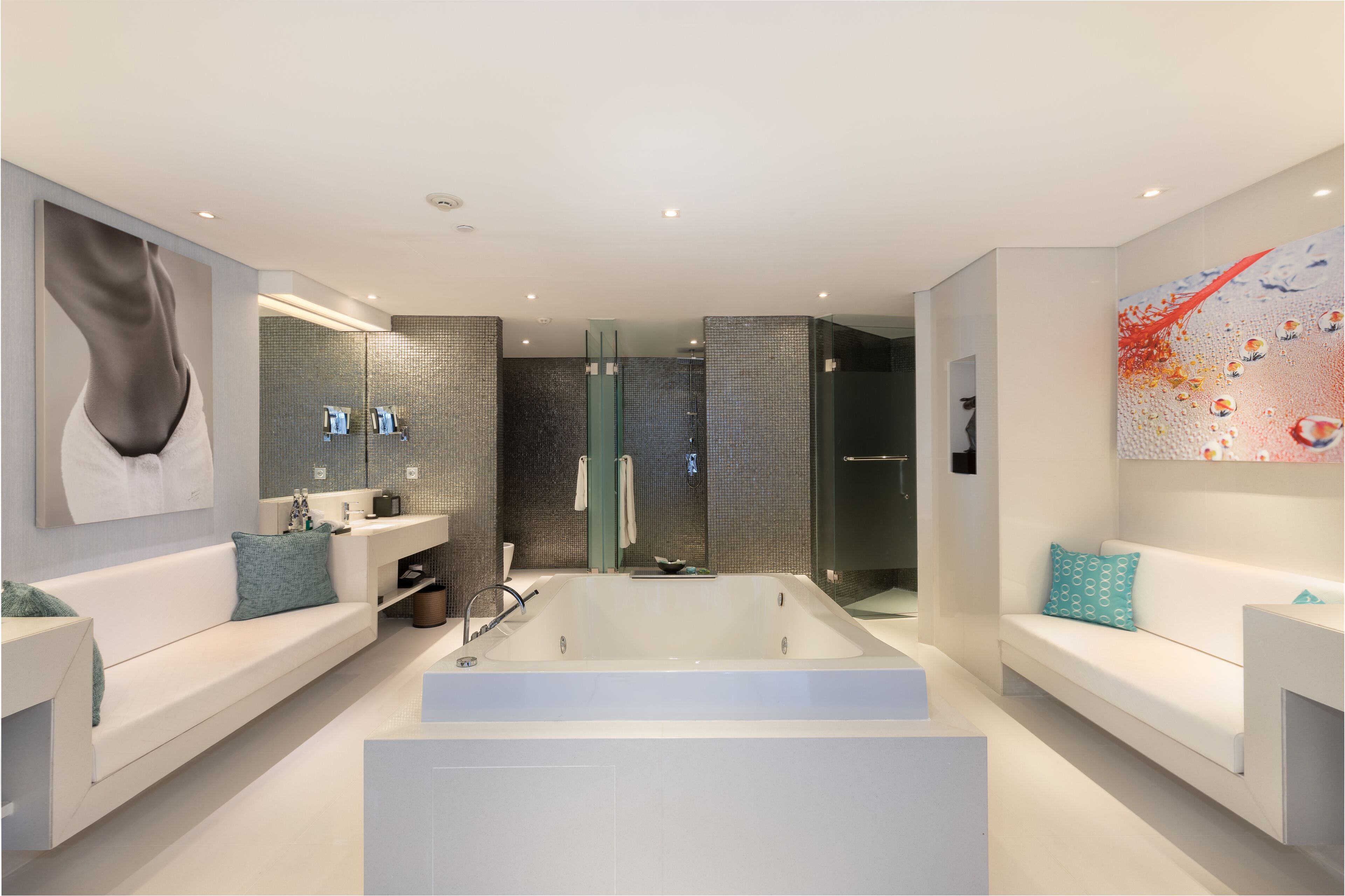 66 penthouse, ocean view | bathroom | separate bathtub and shower, rainfall showerhead, designer toiletries
