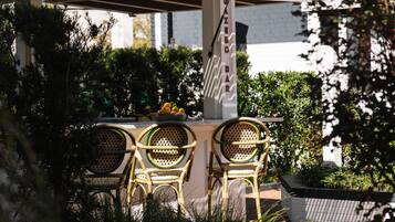 Dinner served, local and international cuisine, garden views
