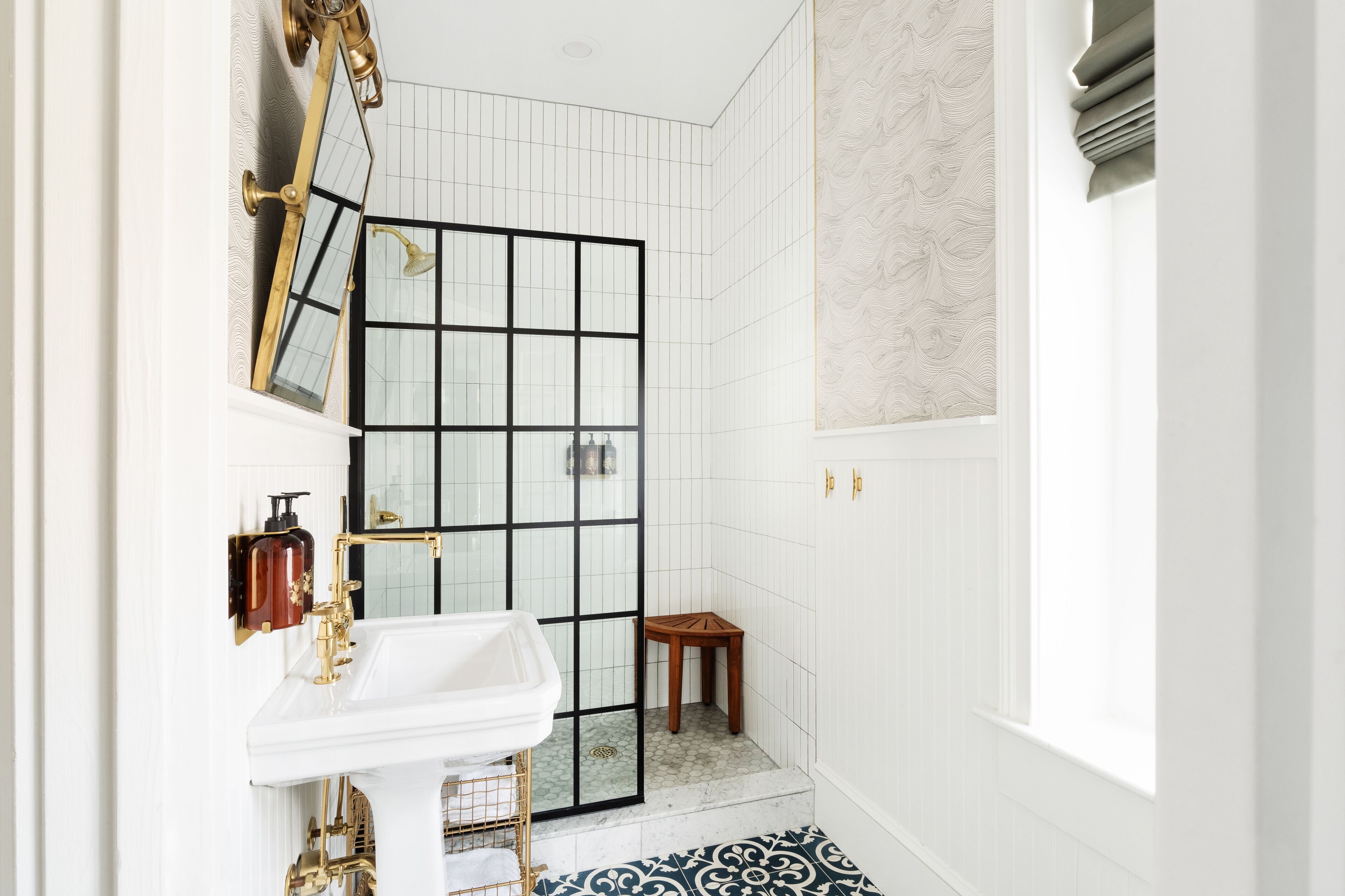 shower, designer toiletries, hair dryer, bathrobes