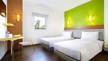 Kamar Twin, 2 Tempat Tidur Twin (Smart) | Brankas, Wi-Fi gratis, dan seprai linen