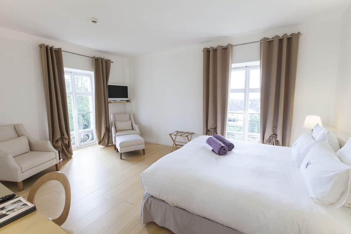 deluxe double room, park view | premium bedding, minibar, in-room safe, desk