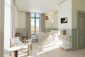 Deluxe tweepersoonskamer | Luxe beddengoed, een minibar, een kluis op de kamer, geluiddichte muren