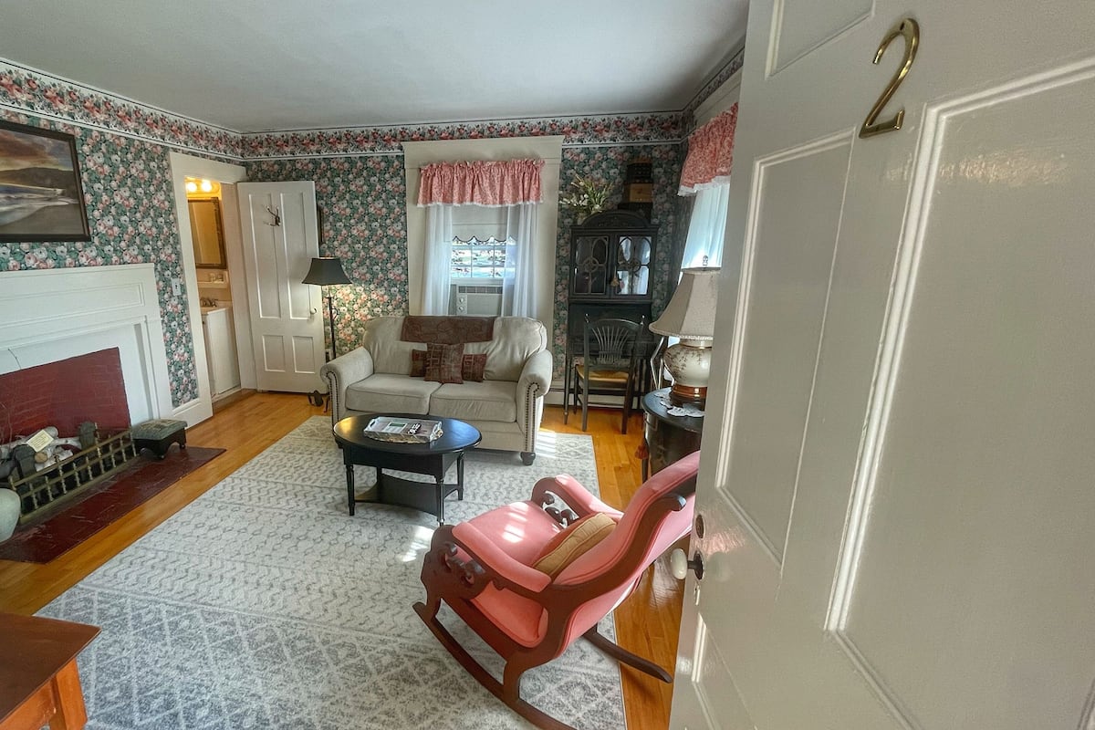 1 chambre, décor unique, fer et planche à repasser